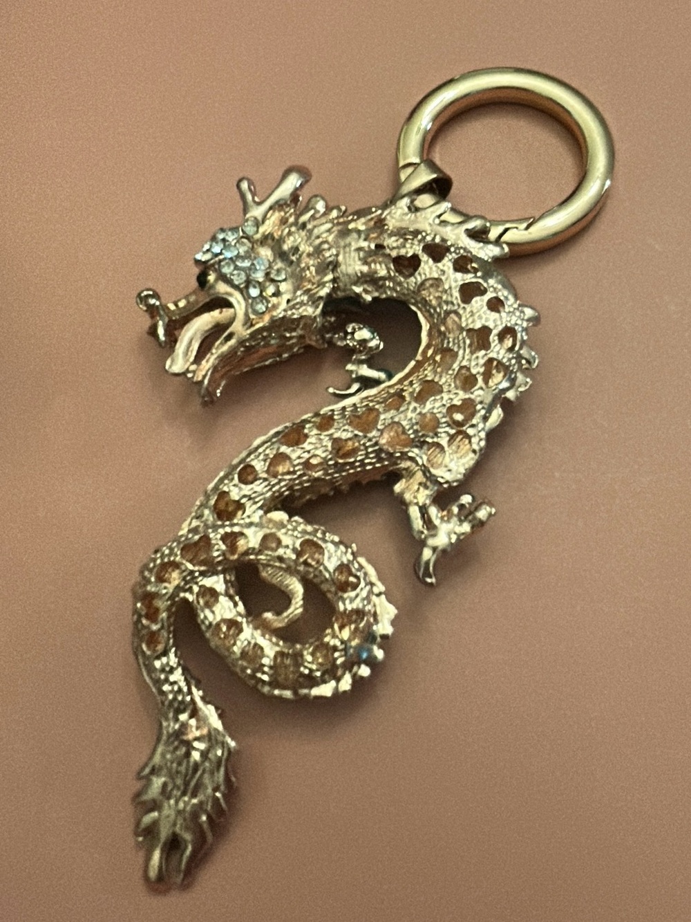 Gold Dragon Pendant Purse Charm
